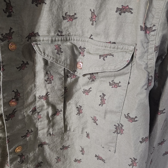 Vintage Sudden Impact Western Horse and Jockey Button Up Blouse - Picture 2 of 7